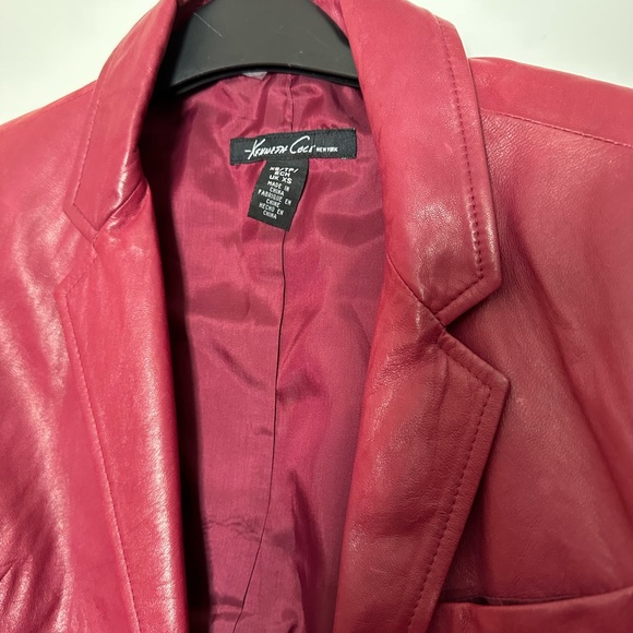 Red cropped faux leather jacket - size XS - Picture 2 of 3